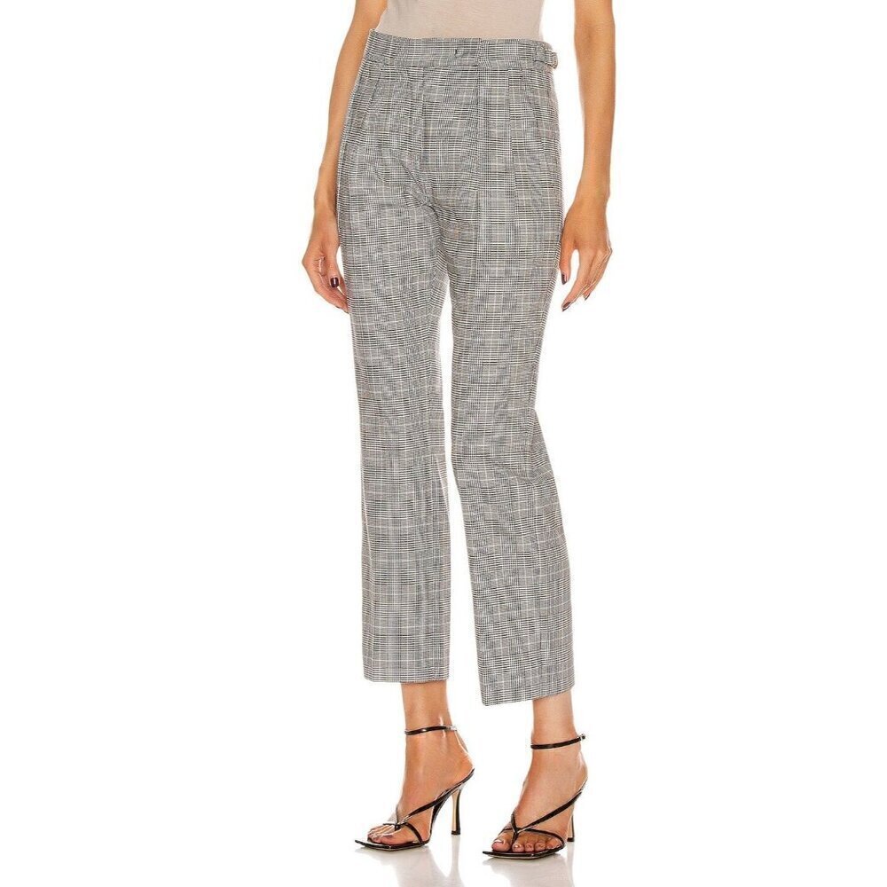 Max Mara Pleated Cropped Plaid Pants NWOT